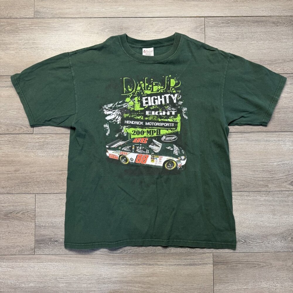 Chase Authentics Dale Earnhardt Jr Mountain Dew EIGHT 200-MPH Shirt XL Green